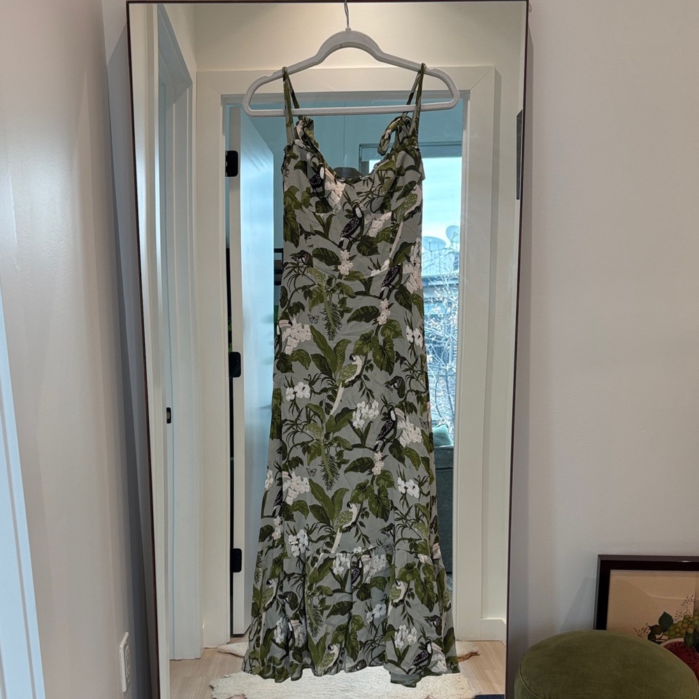 Reformation “Nikita” Green Floral Dress - Picture 3 of 5